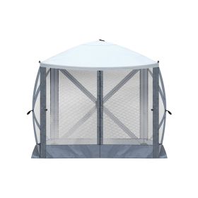 6.8X7.2ft Light Gray And Dark Gray Contrasting Quadrilateral Automatic Folding Tent
