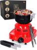 Red Multipurpose Electric Charcoal Starter Electric Charcoal Burner ETL Approved Electric Stove Coconut Charcoal Lighters with Tongs 450W Hot Plate El